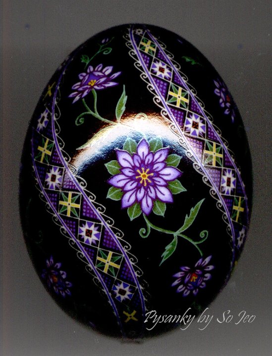 Love In A Mist Pysanky Ukrainian Easter Egg by So Jeo